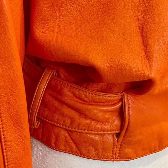 Vintage Andrew Marc orange leather jacket - Picture 3 of 7